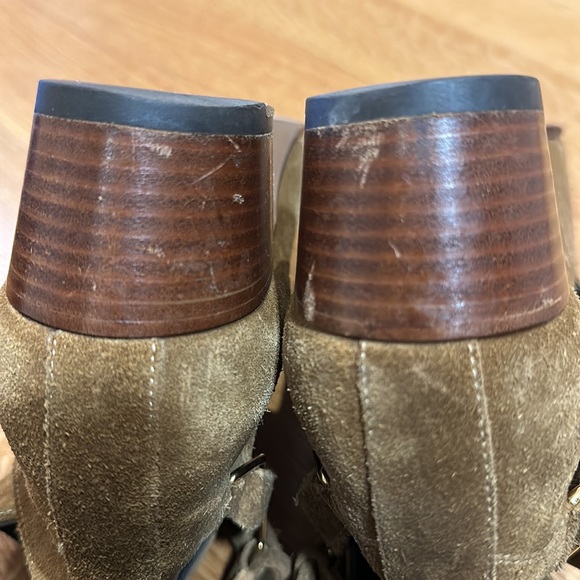 Saint Lauren peanut brittle suede booties- more like a rust color - Picture 8 of 8